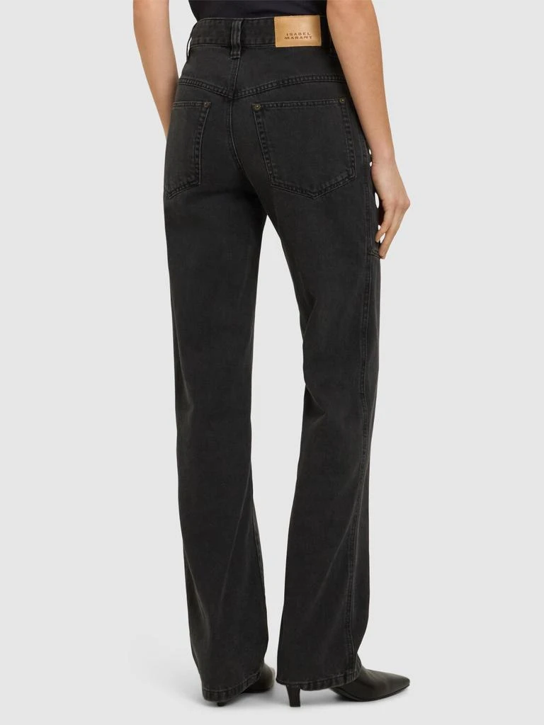 ISABEL MARANT Brinley Cotton Denim Jeans W/buckles 2