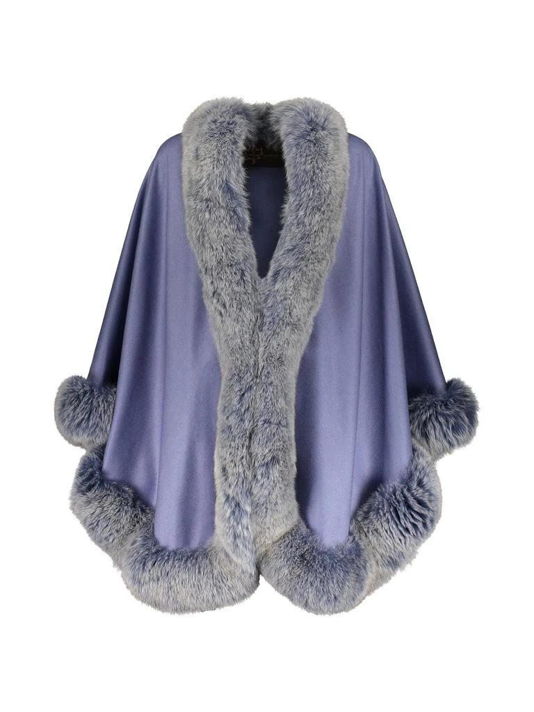 WOLFIE FURS Made For Generations™ Sherling Trim Cashmere 
Wool Blend Cape 1