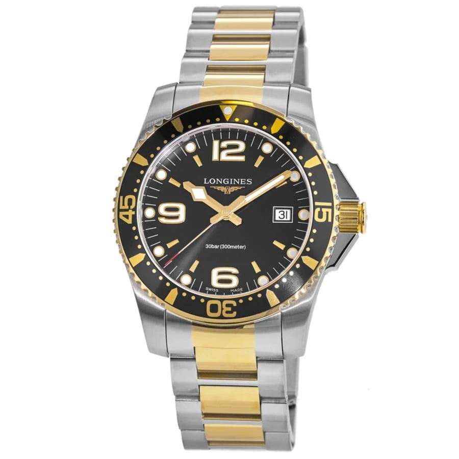 Longines HydroConquest Quartz Black Dial Two Tone Men's Watch L3.740.3.56.7 1