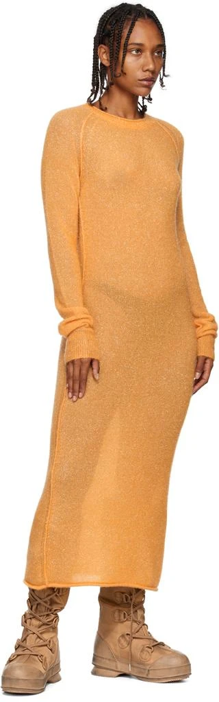 Acne Studios Orange Metallic Thread Maxi Dress 4