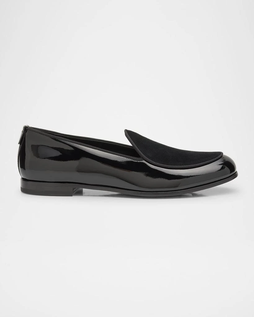 Giorgio Armani Men's Leather and Velvet Loafers 1