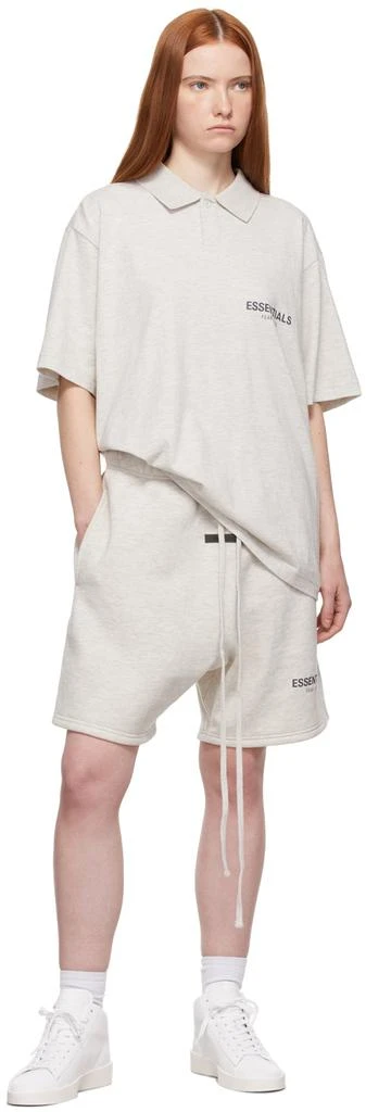 Essentials Off-White Fleece Sweat Shorts 4