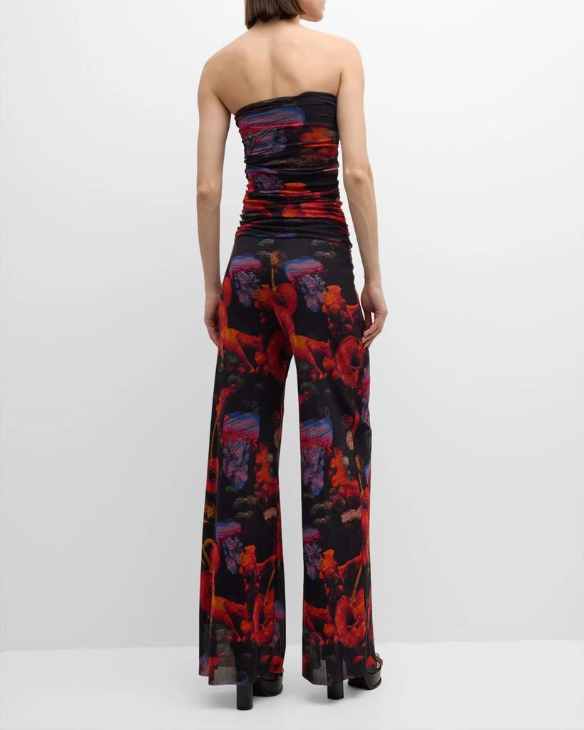 FUZZI Strapless Flare-Leg Tulle Jumpsuit 6
