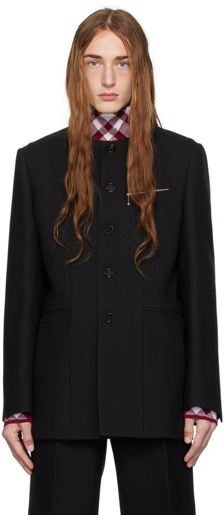 Burberry Black Button Blazer 1