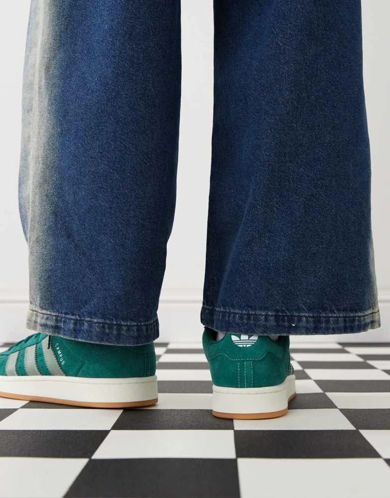 Adidas adidas Originals Campus 00's trainers in dark green and silver 4