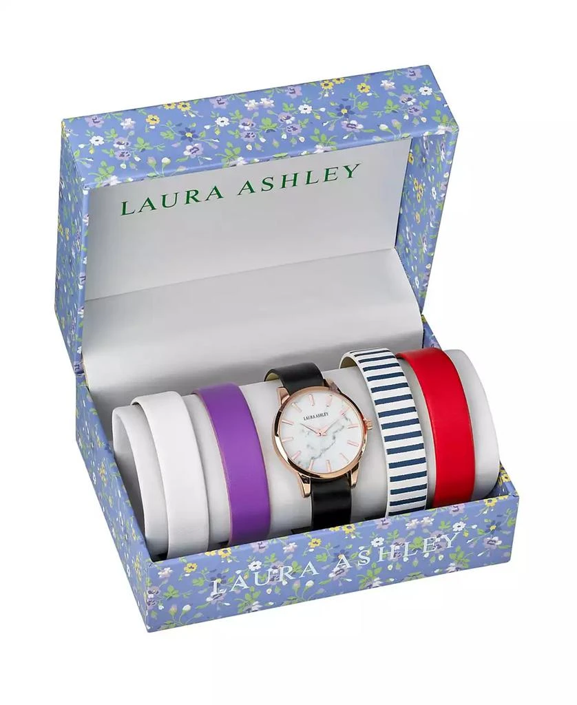 Laura Ashley Rose Gold Slidethrough Interchangeable Marble Dial Set Watch 1