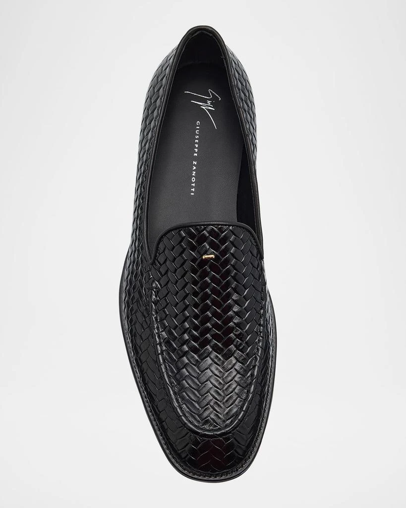 Giuseppe Zanotti Men's Sorrento 15 Woven Leather Loafers 4
