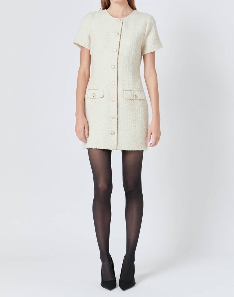 Endless Rose Endless Rose - Tweed Buttoned Mini Dress