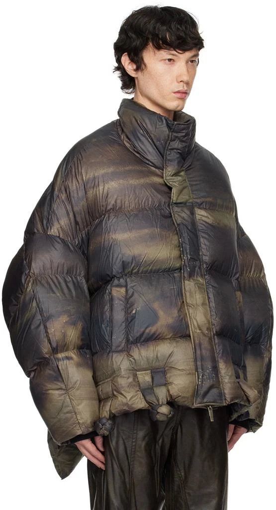 Feng Chen Wang Brown & Green Pankou Knot Down Jacket 2