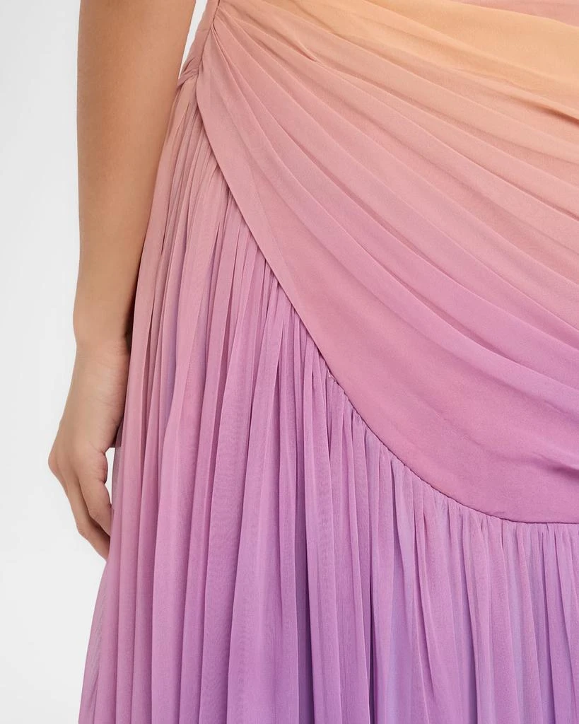 Pamella Roland Strapless Ombre Chiffon Drop-Waist Gown 5