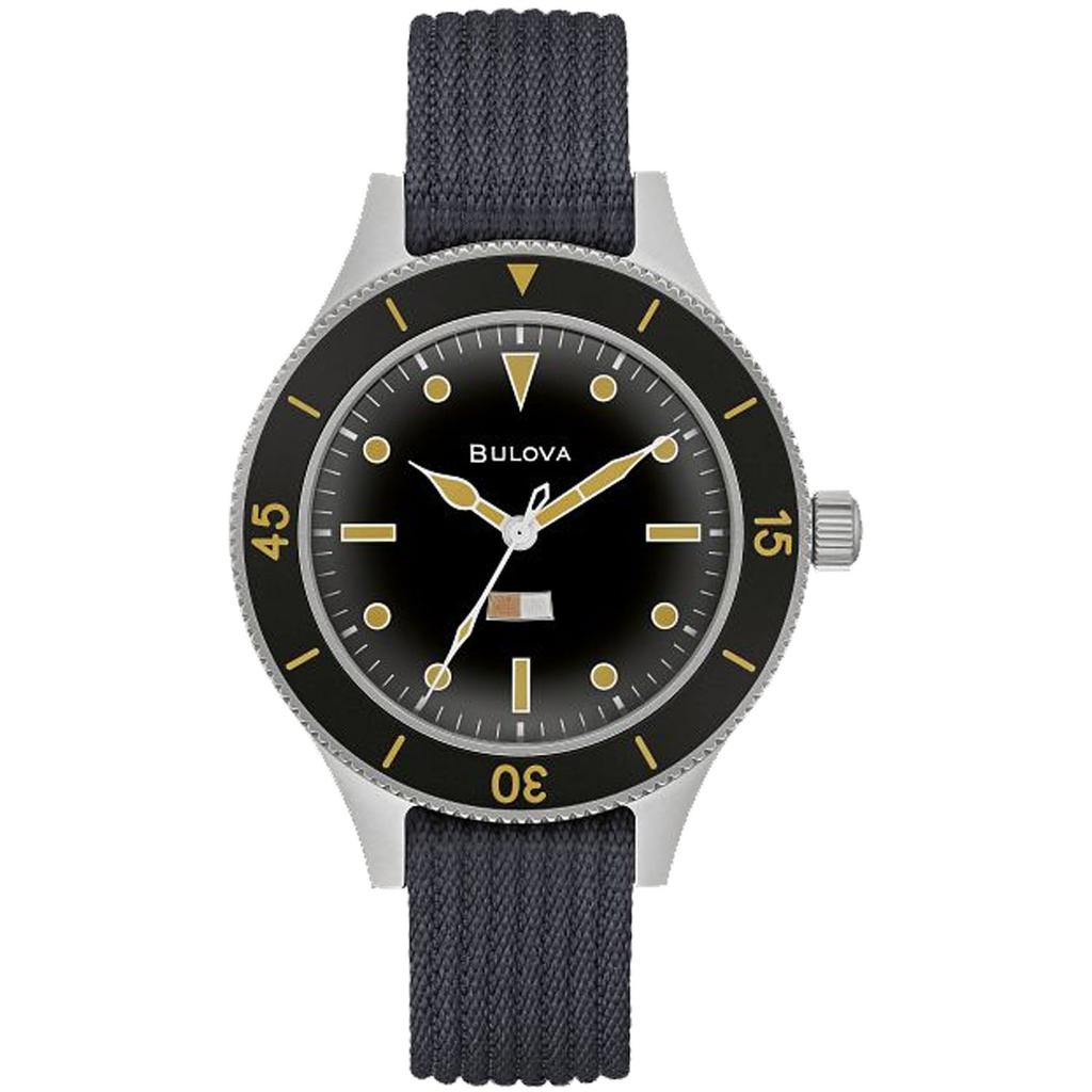 Bulova Men's Mil Ships Black Dial Watch