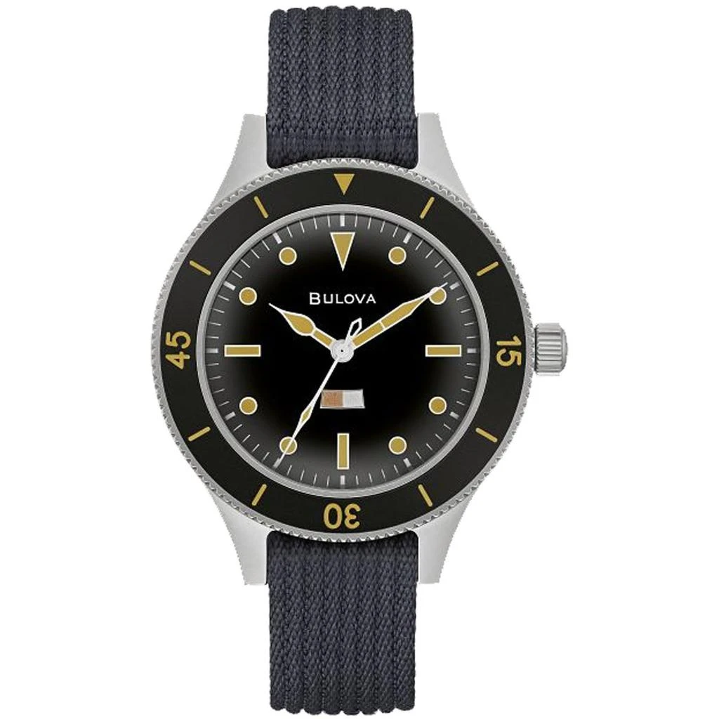 Bulova Men's Mil Ships Black Dial Watch 1
