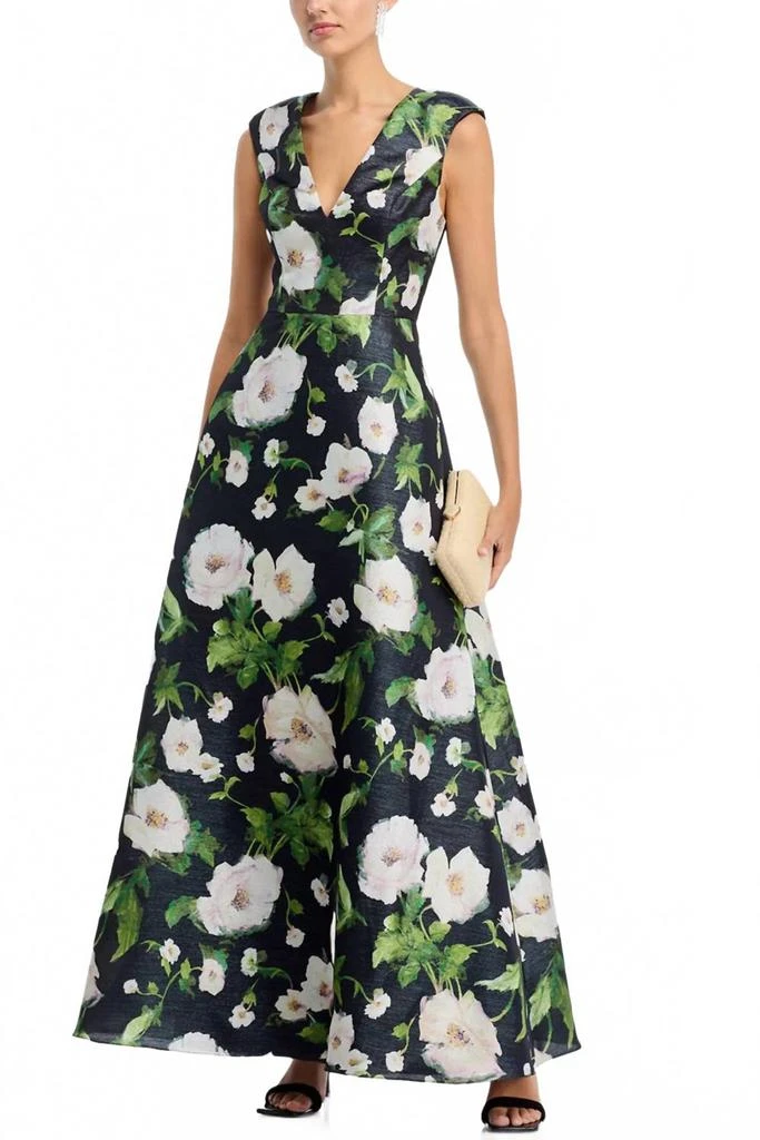 Women's A Line Gown Maxi Dress In Black Multi  On Sale Now with Up to 21%  Off | Discover Exclusive Deals & Savings at BeyondStyle  Authentic Aidan  Mattox women|clothing|dresses with