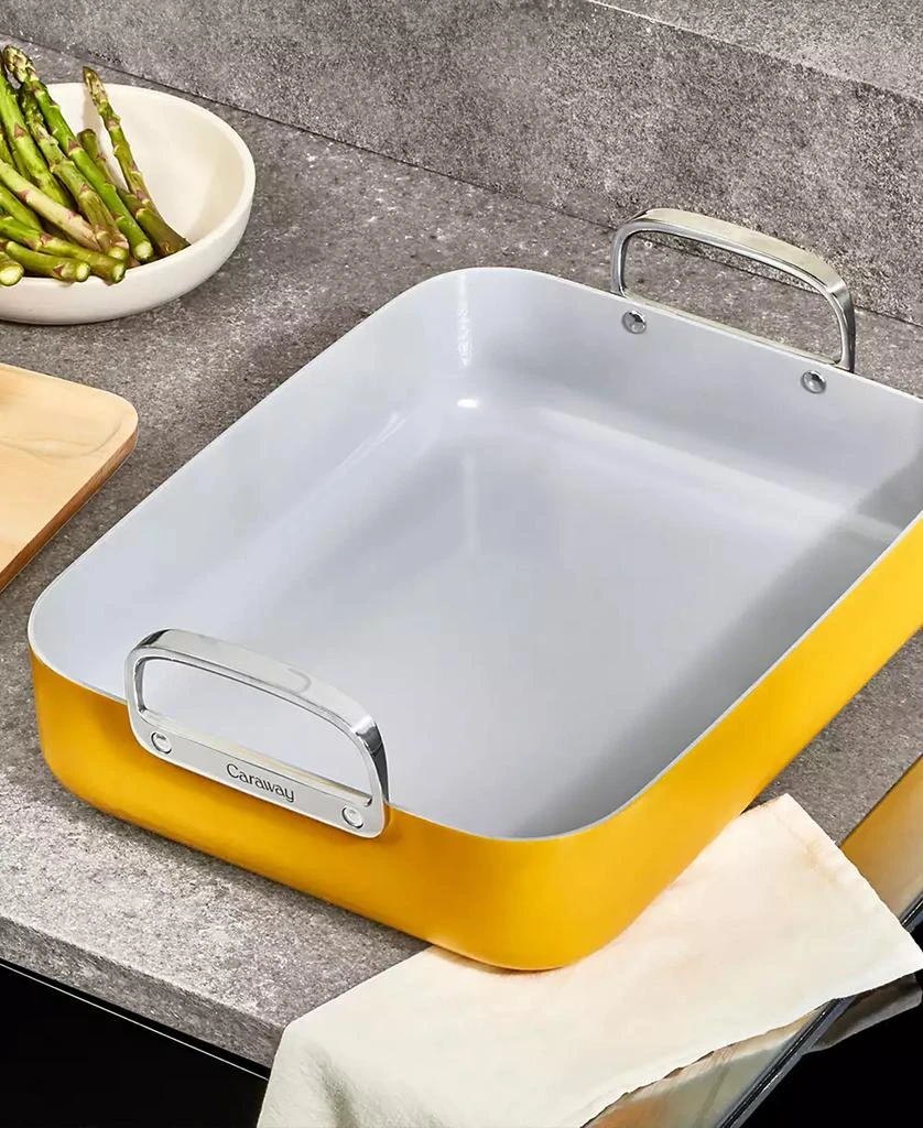 Caraway Non-Stick Ceramic-Coated 16.5" Roasting Pan with Rack 4