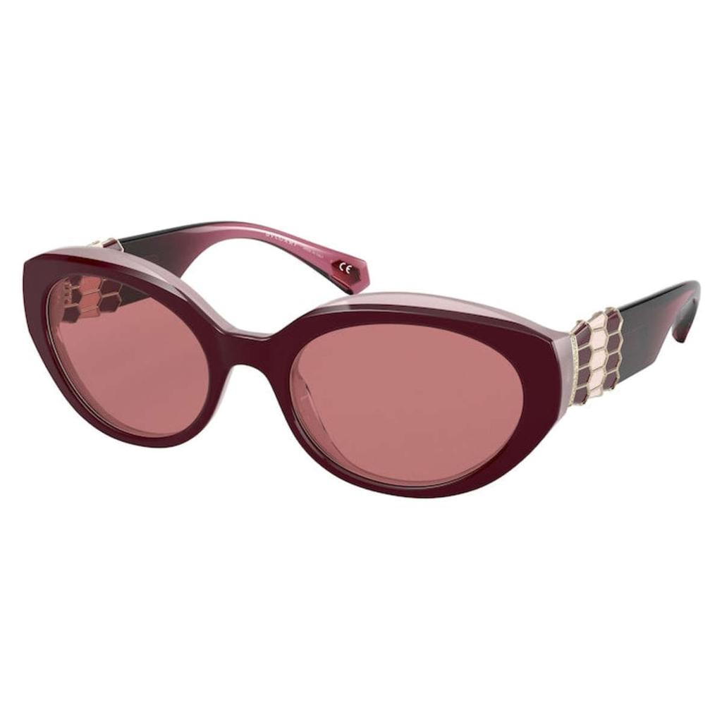 BVLGARI Bulgari Women's Red Oval Sunglasses