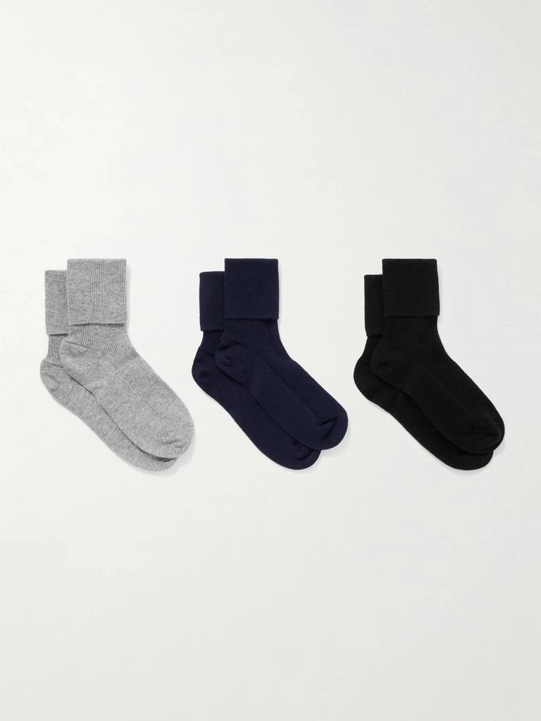 Johnstons of Elgin Set Of Three Ribbed Cashmere-blend Socks
