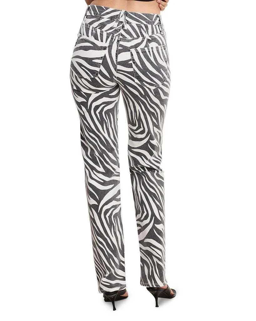 Good American Good Icon High Rise Straight Jeans in Cloud White Zebra 3