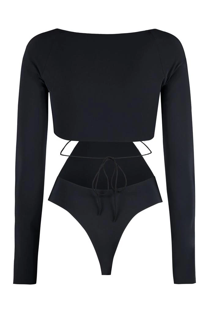 Amazuìn Amazuìn Long Sleeved Cut-Out Plunge Top 2