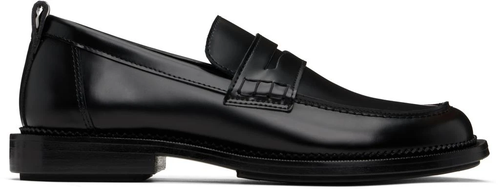 AMI Black Leather Anatomical Toe Loafers 1