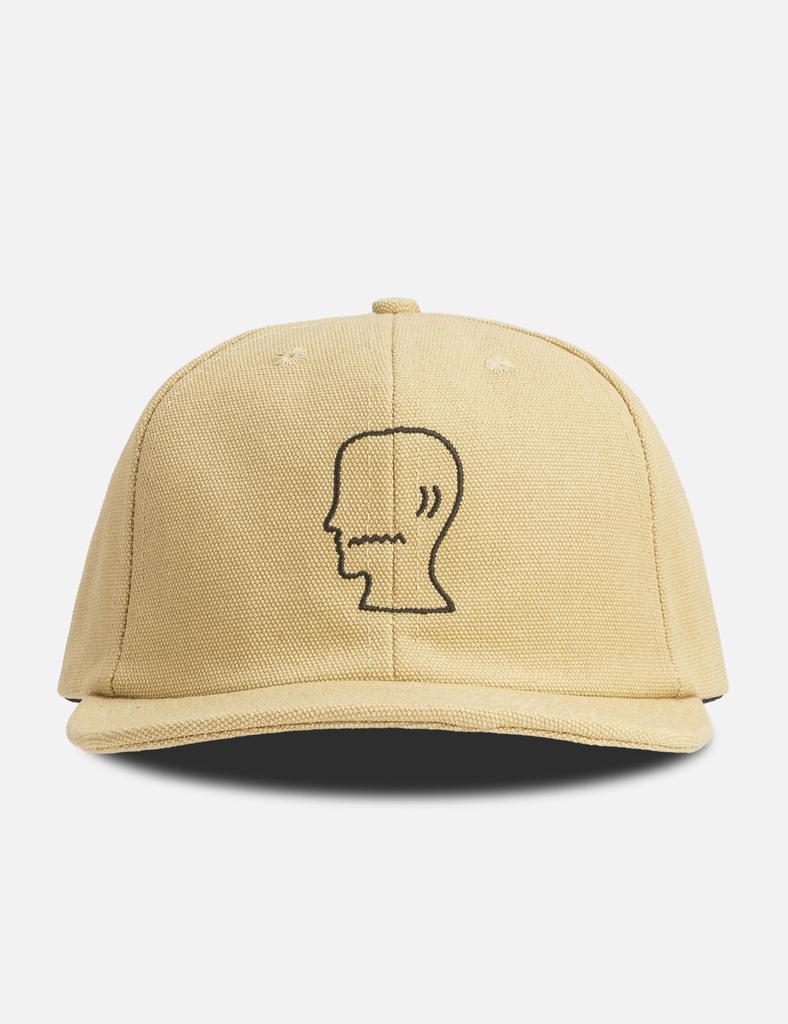 Brain Dead WASHED TWILL LOGOHEAD HAT - OCHRE