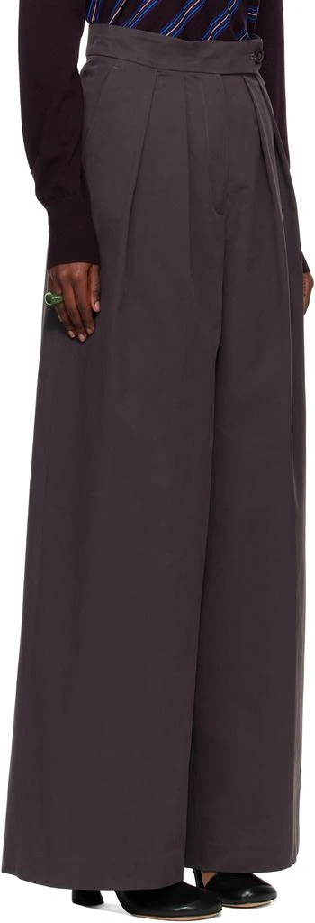 Dries Van Noten Brown Heavy Cotton Poplin Trousers 2