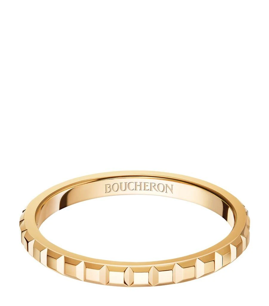 Boucheron Mini Yellow Gold Clou de Paris Wedding Ring 1