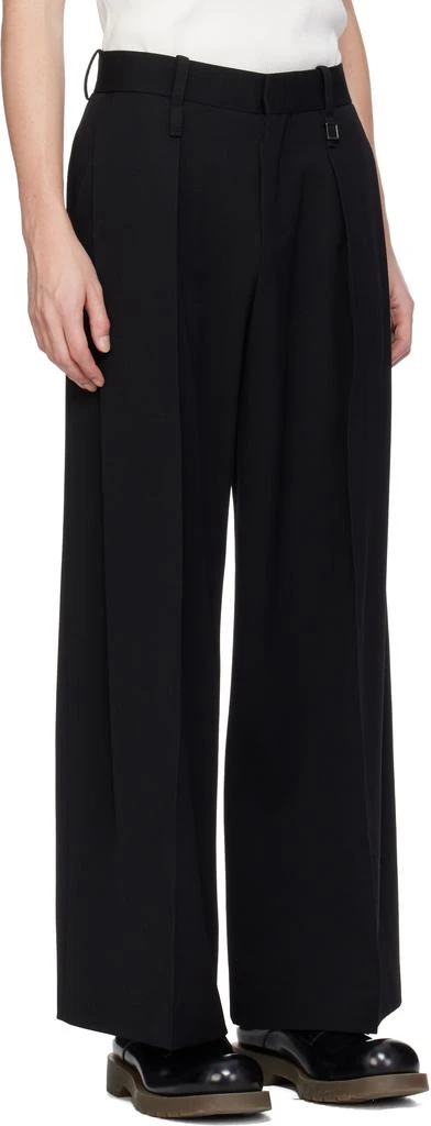 Wooyoungmi Black Two Tuck Wide Trousers 2