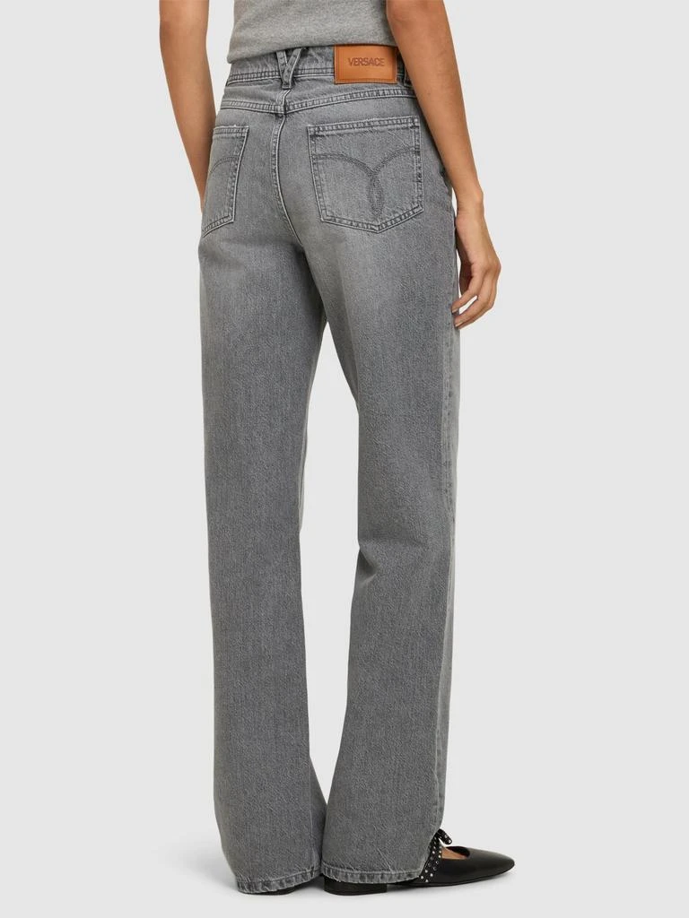 Versace Stonewashed High Rise Straight Jeans 2