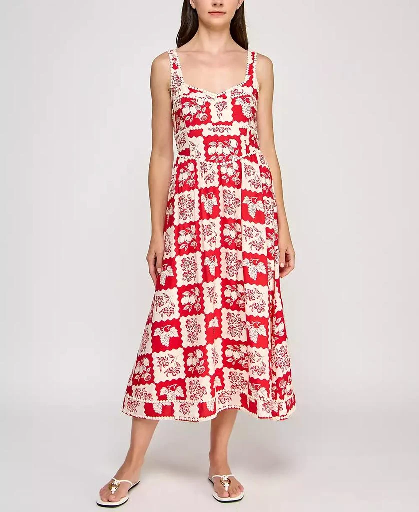 Planet Gold Juniors' Floral-Print Pom Pom-Trim Dress 4