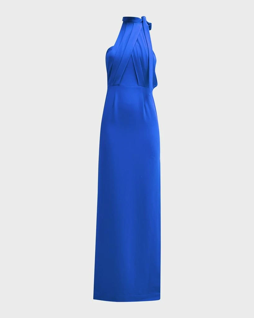 Black Halo Annabeth Draped Halter Column Gown 1