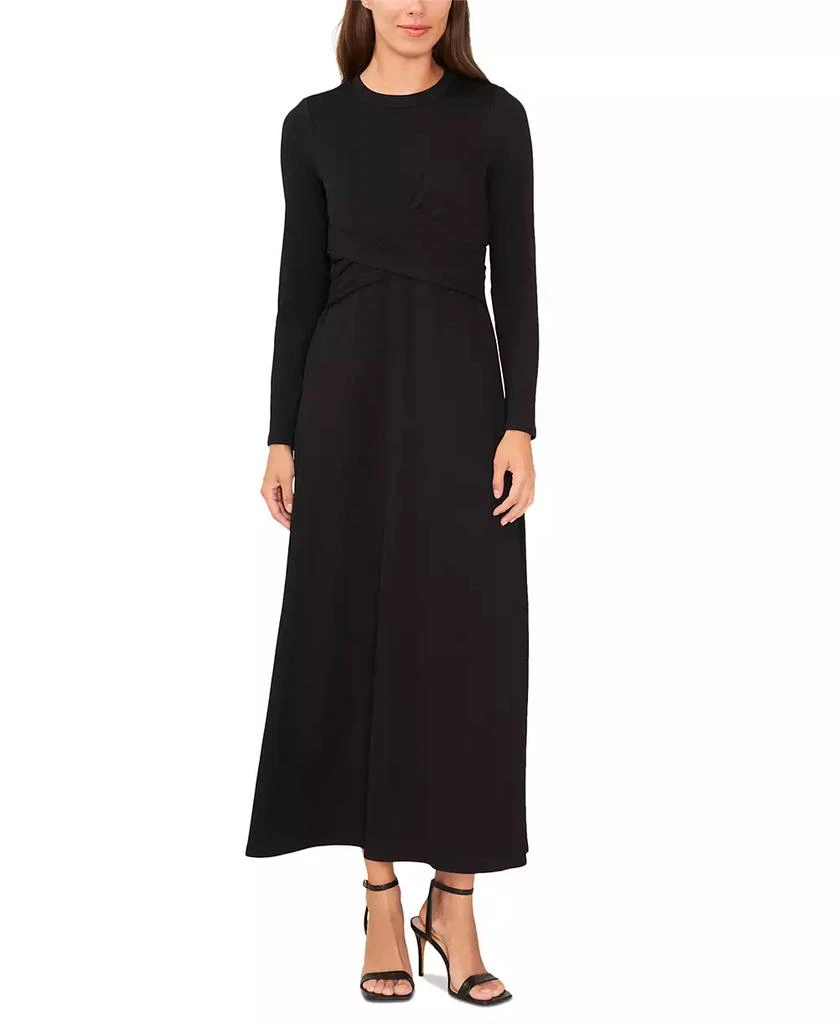 MSK Petite Cross-Over-Front Long-Sleeve Dress 1