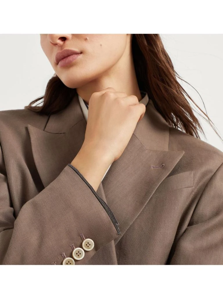 Brunello Cucinelli LINEN BLEND DOUBLE-BREASTED JACKET 2