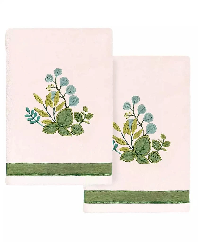Linum Home Textiles Turkish Cotton Botanica Embellished 2-Pc. Bath Towel Set