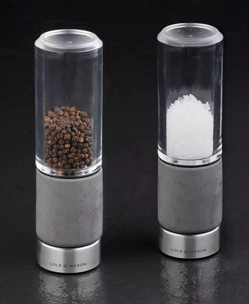 Cole & Mason Regent Concrete Stemless Salt & Pepper Mill Gift Set 4