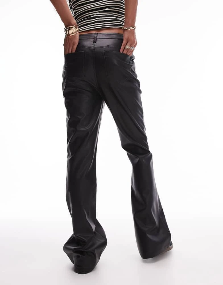 Topshop Topshop bootcut faux leather trouser in black 3