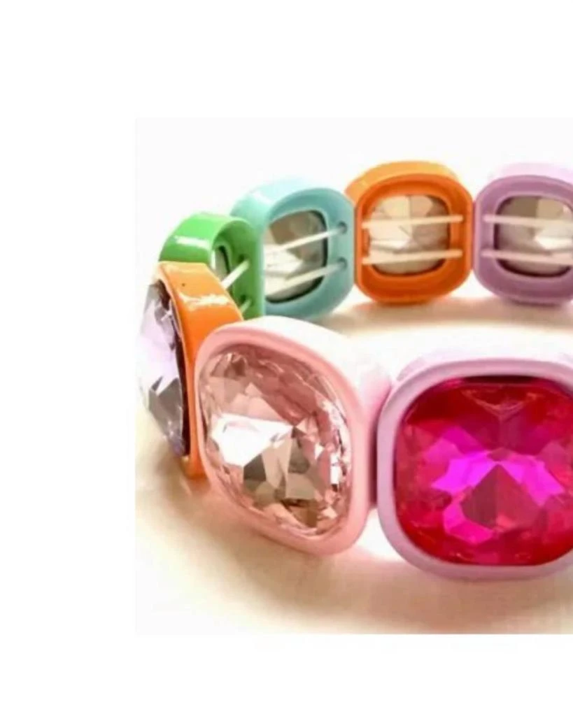 Iconic Mi Iconic Mi - Women
s Square Crystal Gemstone Stretch Bracelet 2