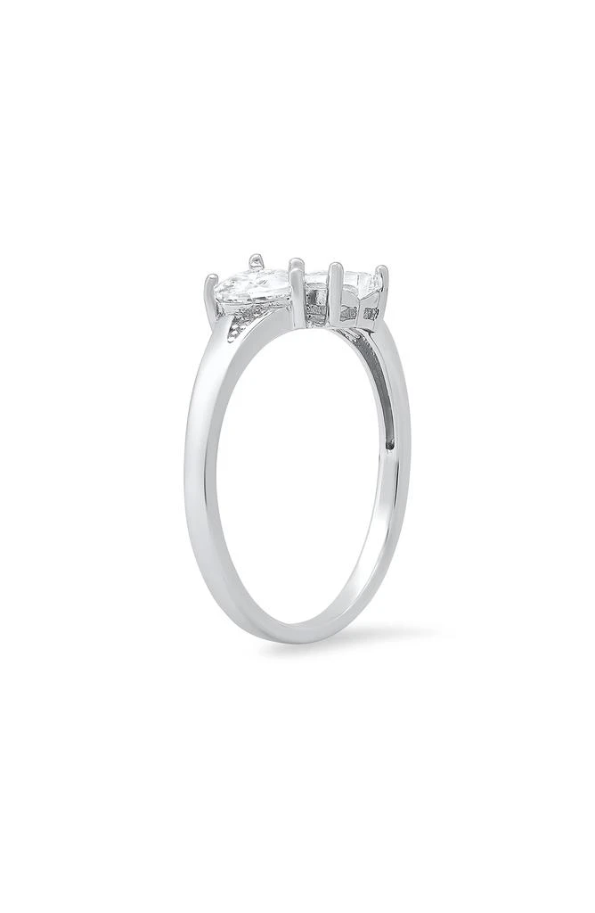 Queen Jewels Sterling Silver Double Heart Cubic Zirconia Ring 2