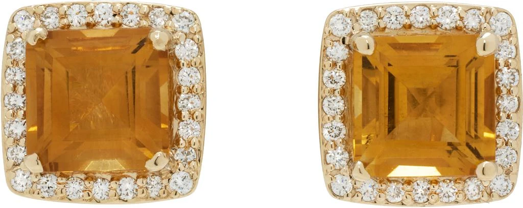 Pearls Before Swine Gold Lok Citrine Stud Earrings 1