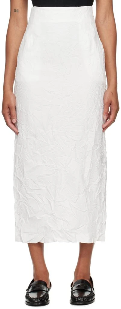 AURALEE White Wrinkled Maxi Skirt 1