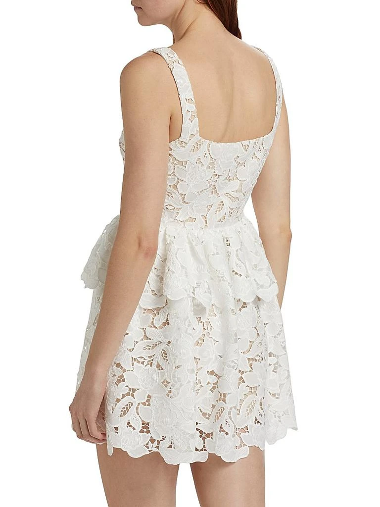 Self Portrait Lace Tiered Peplum A-Line Minidress 5