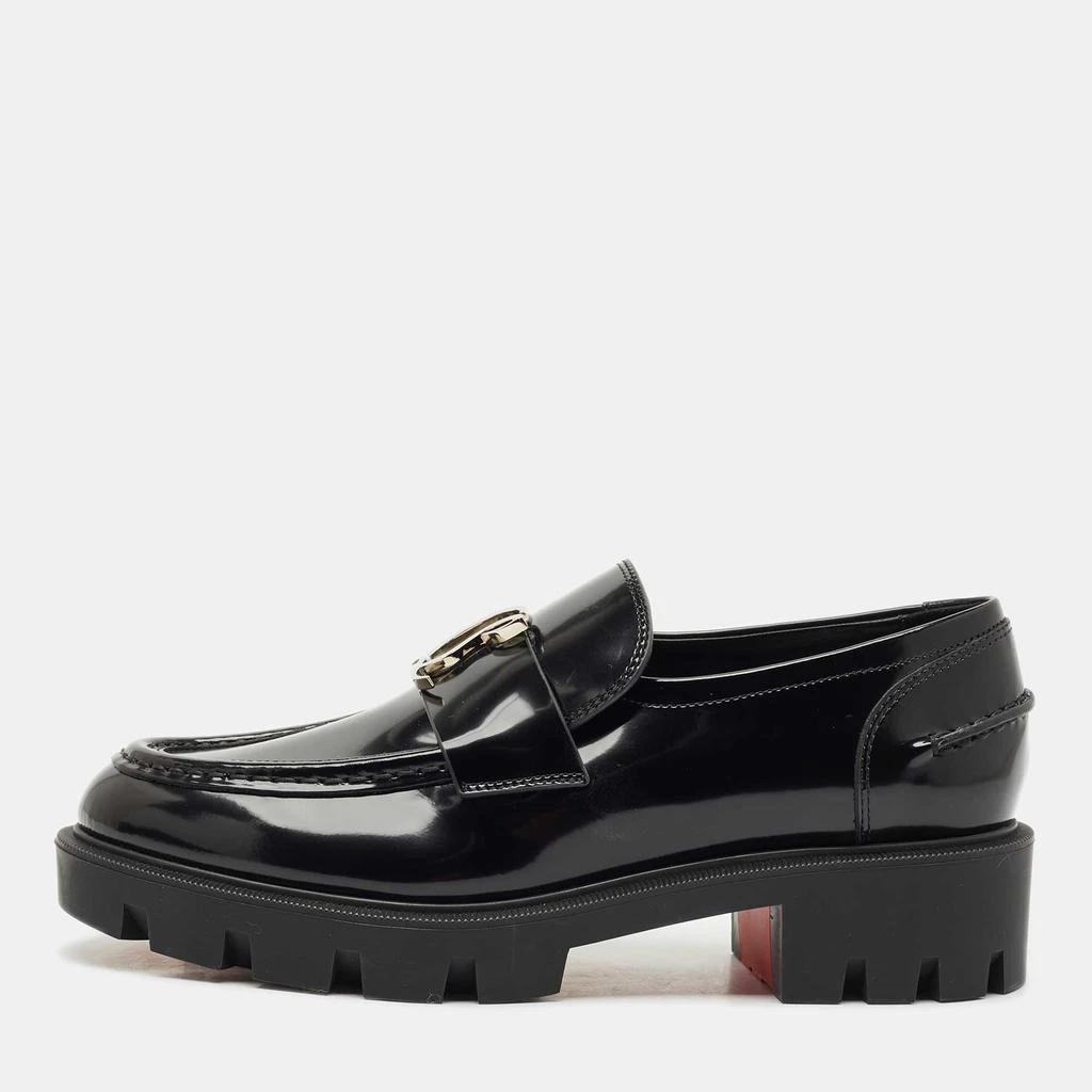Christian Louboutin Christian Louboutin Black Leather CL Moc Lug Loafers Size 37 1