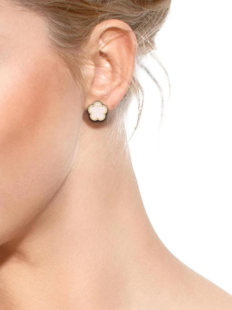 JanKuo Flower 14K Goldplated 
Crystal Stud Earrings 2