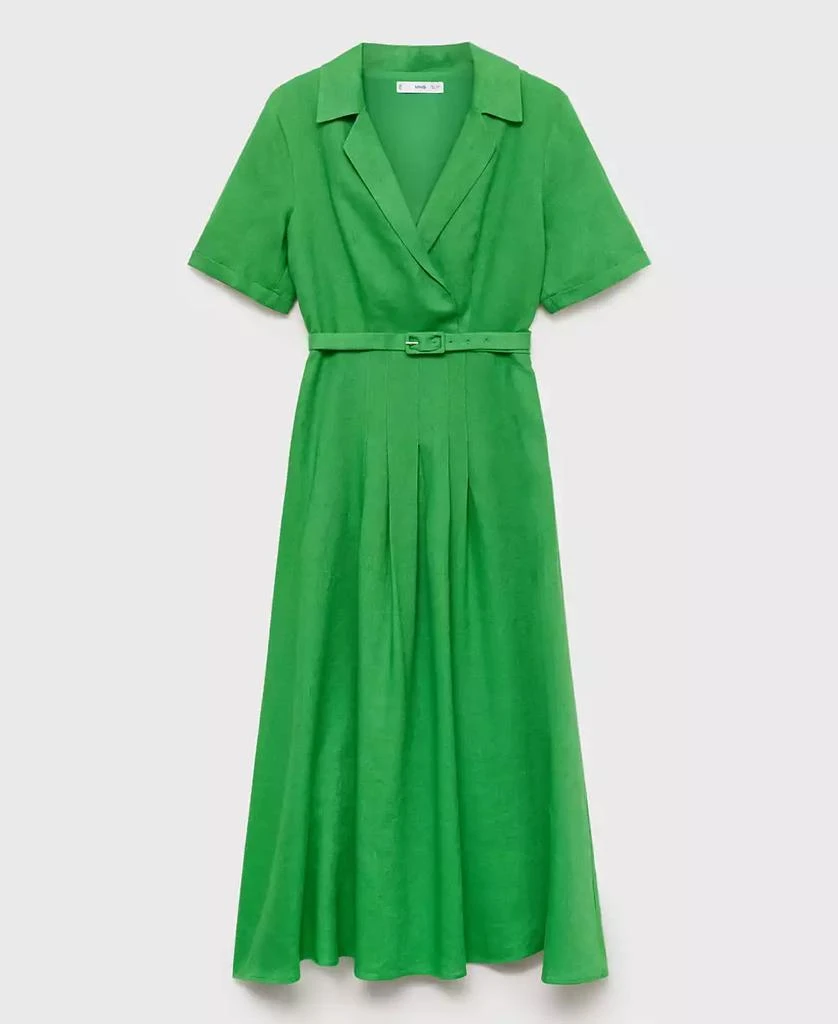 Mango Women's Belt Linen Dress 5