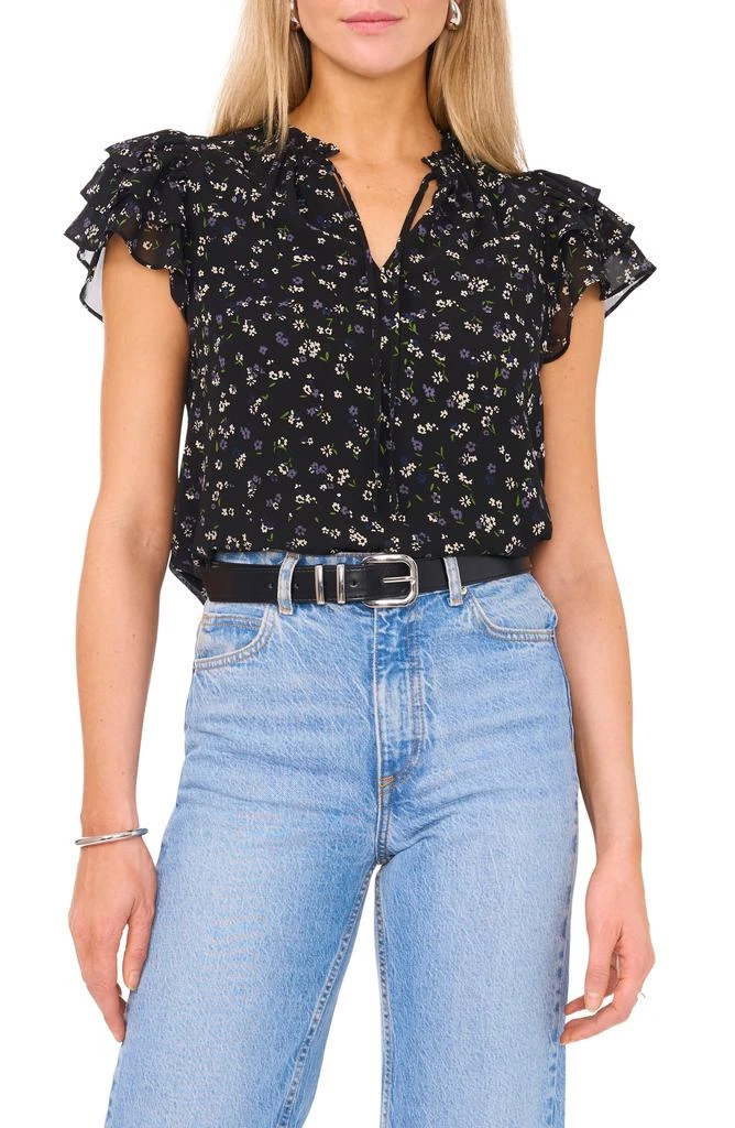 1. State Floral Flutter Sleeve Top 1
