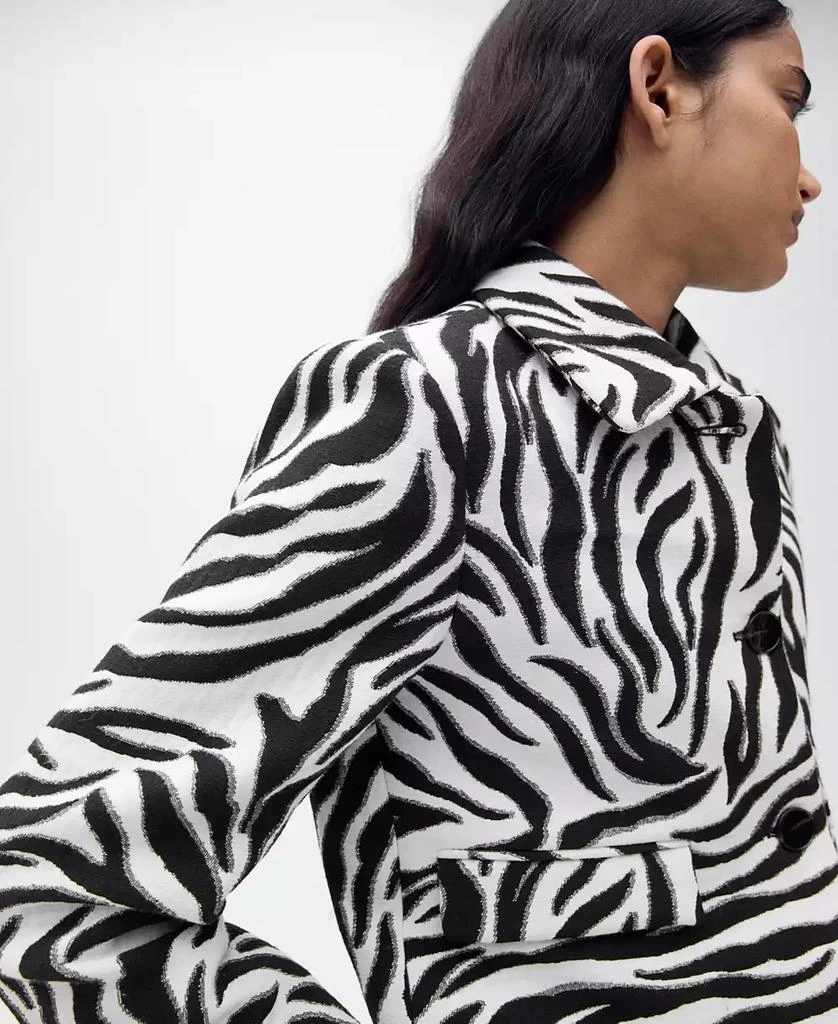 Mango Women's Buttons Detail Zebra-Print Jacket 3