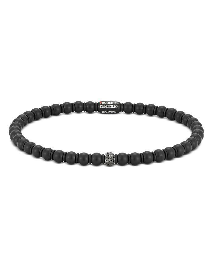 Roberto Demeglio Men's Sfera Black Diamond & 18K White Gold Small Stretch Bracelet