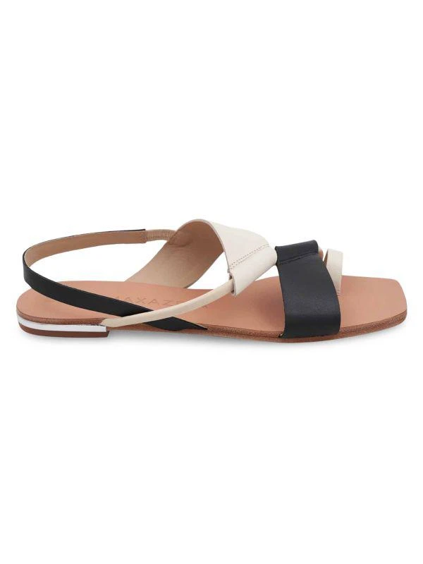 BCBG Marlin Leather Flat Sandals 1