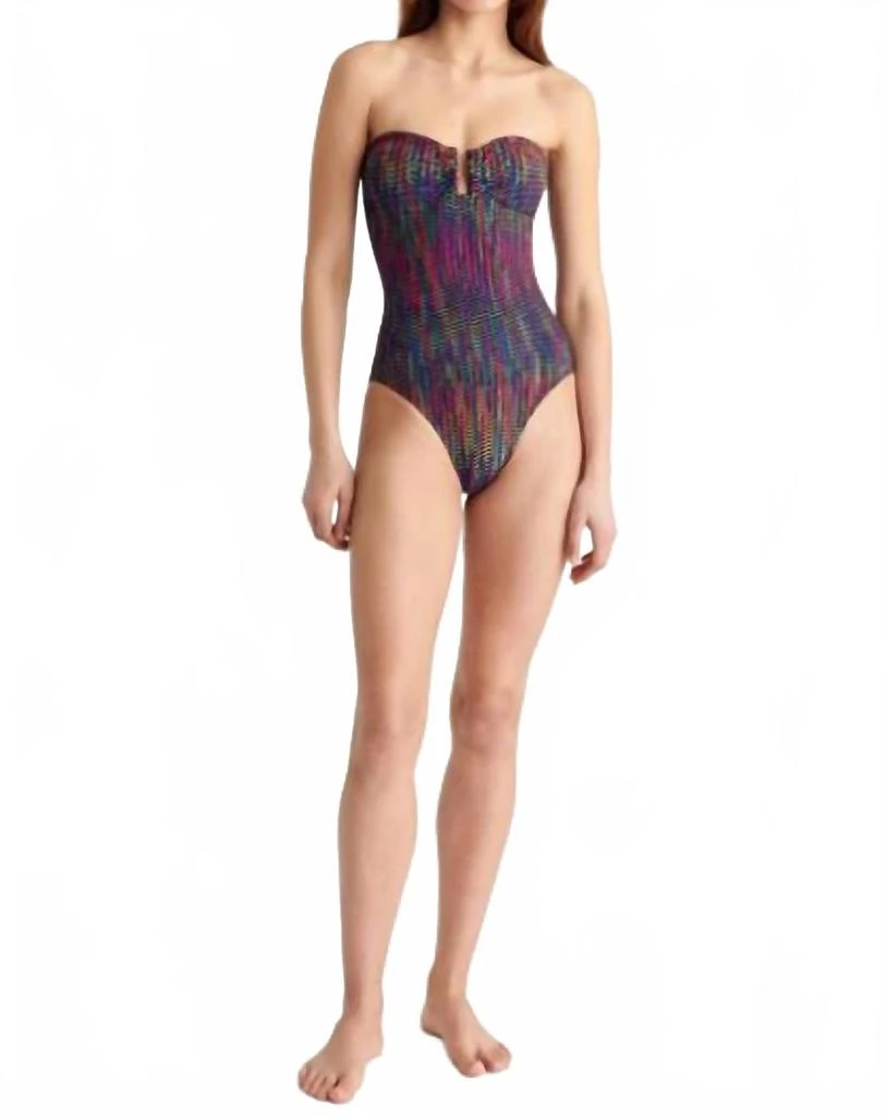 ERES Halo Bustier One Piece In Chameleon Print 2