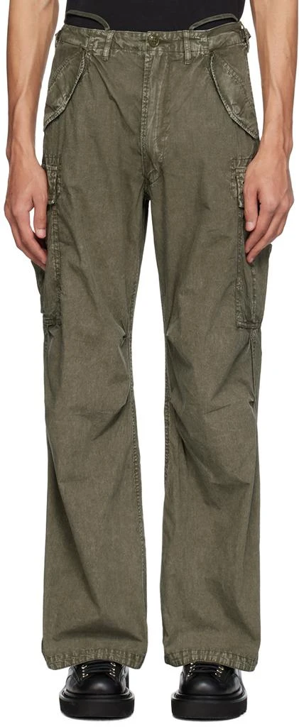 R13 Khaki Wide-Leg Cargo Pants 1