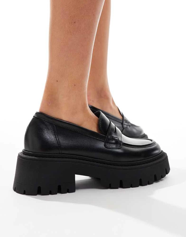 Schuh schuh Lennox chunky loafers in black leather 3